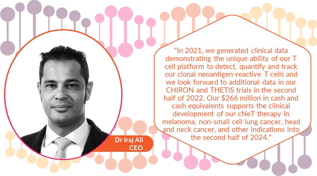 Today we reported our Q4 and year-end 2021 financial results and business highlights, including clinical data demonstrating the unique ability of our T cell platform to detect, quantify and track our clonal neoantigen-reactive T cells. View here: ir.achillestx.com/news-releases/… 
 $ACHL