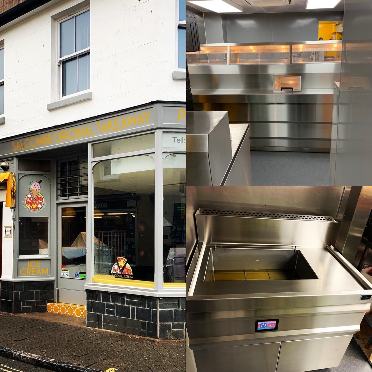 KFELtd's tweet photo. Wishing Steph Clark all the best of luck reopening #Salcombe Original Takeaway in #Devon this week 👏🏼

Steph has taken over her family business &amp; replaced the previous Kiremko with a 3 pan island range, featuring high efficiency mild steel pans, fry control &amp; triple filtration https://t.co/mmHXxPmCTI
