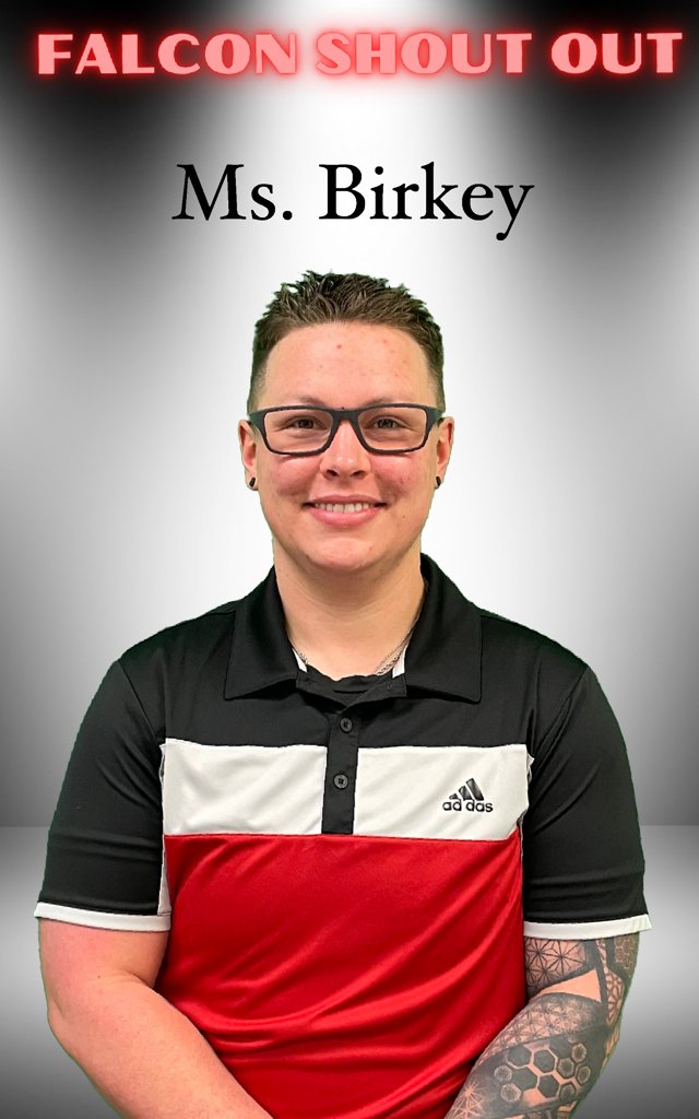 Congrats to Ms. Birkey for being our Faculty Falcon Shout Out winner this week.  Way to represent the Creek.  #BeAwesomeToday #BeDifferent