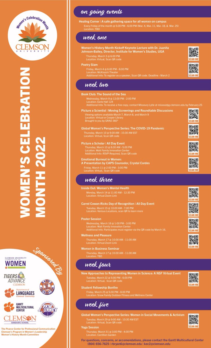 #WomensCelebrationMonth2022 is  here! Check out all of the upcoming events put together by our committee and campus partners!