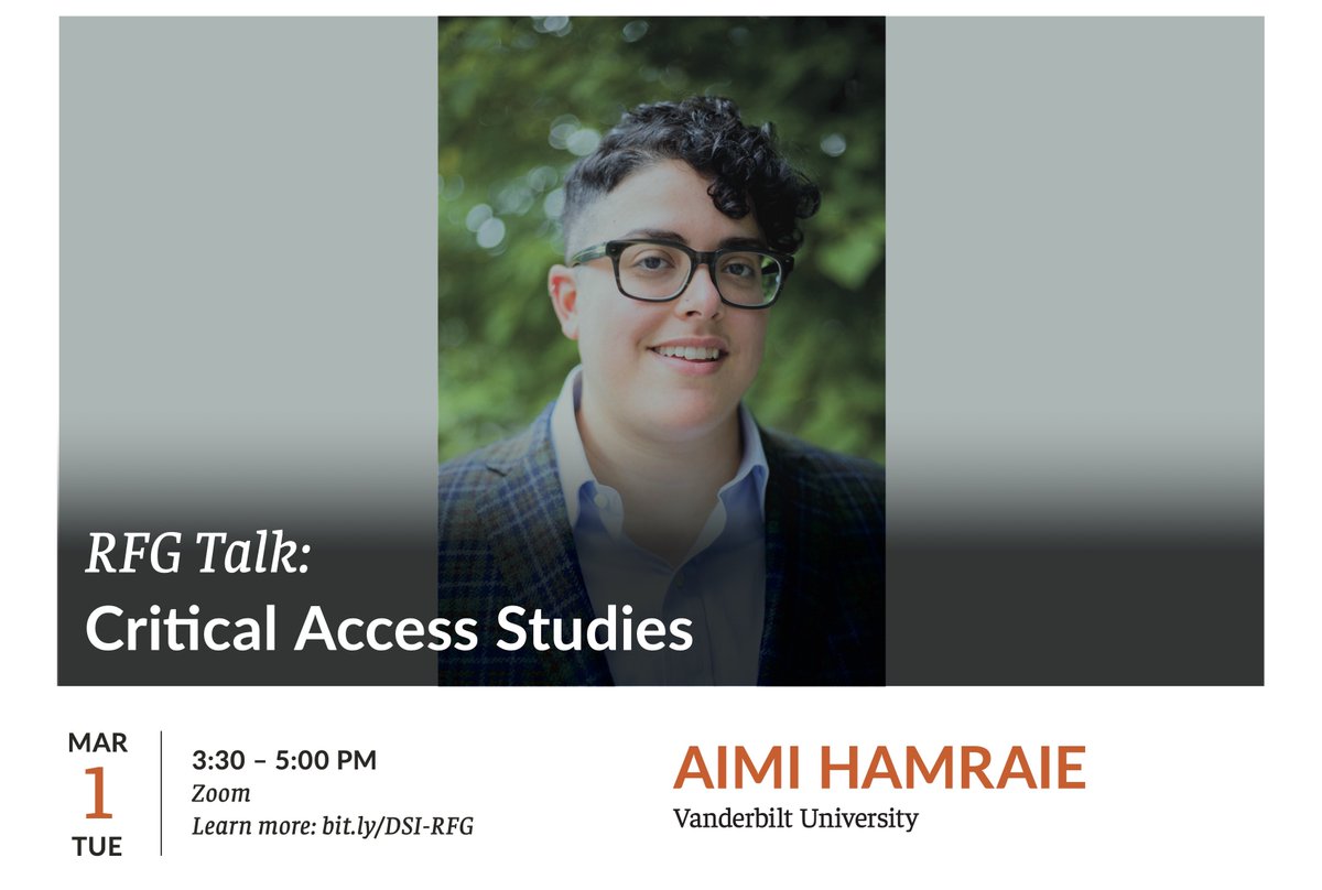 UCSB_Disability's tweet photo. Today at 3:30 pm PT!

Aimi Hamraie will discuss the emerging field of Critical Access Studies, which engages with the methodologies and political commitments of accessibility from the perspectives of Disability Justice and disability culture.

Learn more: https://t.co/M3CAzmyEOh. https://t.co/ehW4DNGfGs