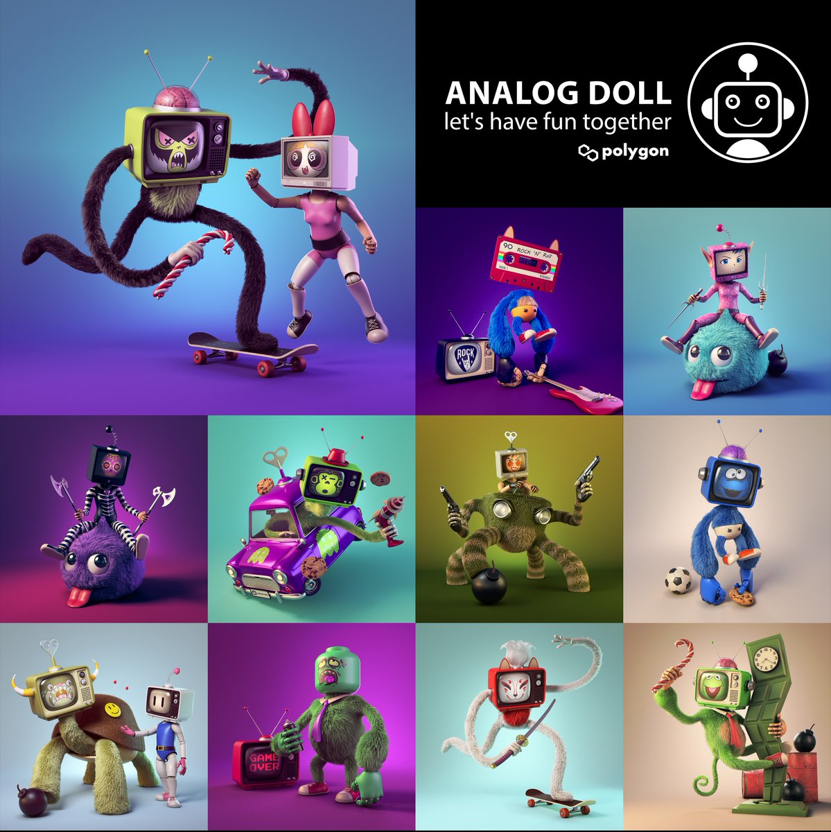 Memories of childhood TV  "Analog Doll" 
on <a href="/0xPolygon/">Polygon | POL</a> <a href="/opensea/">OpenSea</a> 📺👾🕹️👾
87/109  already Sold 

floor pricr 0.015 eth ⛽️❌

opensea.io/collection/ana…

Join Discord : discord.gg/ZKv3P5cAk3

#NFT #NFTCommunity #NFTdrop #nftart #OpenSeaNTF #NFTartists #Polygon #NFTJPN