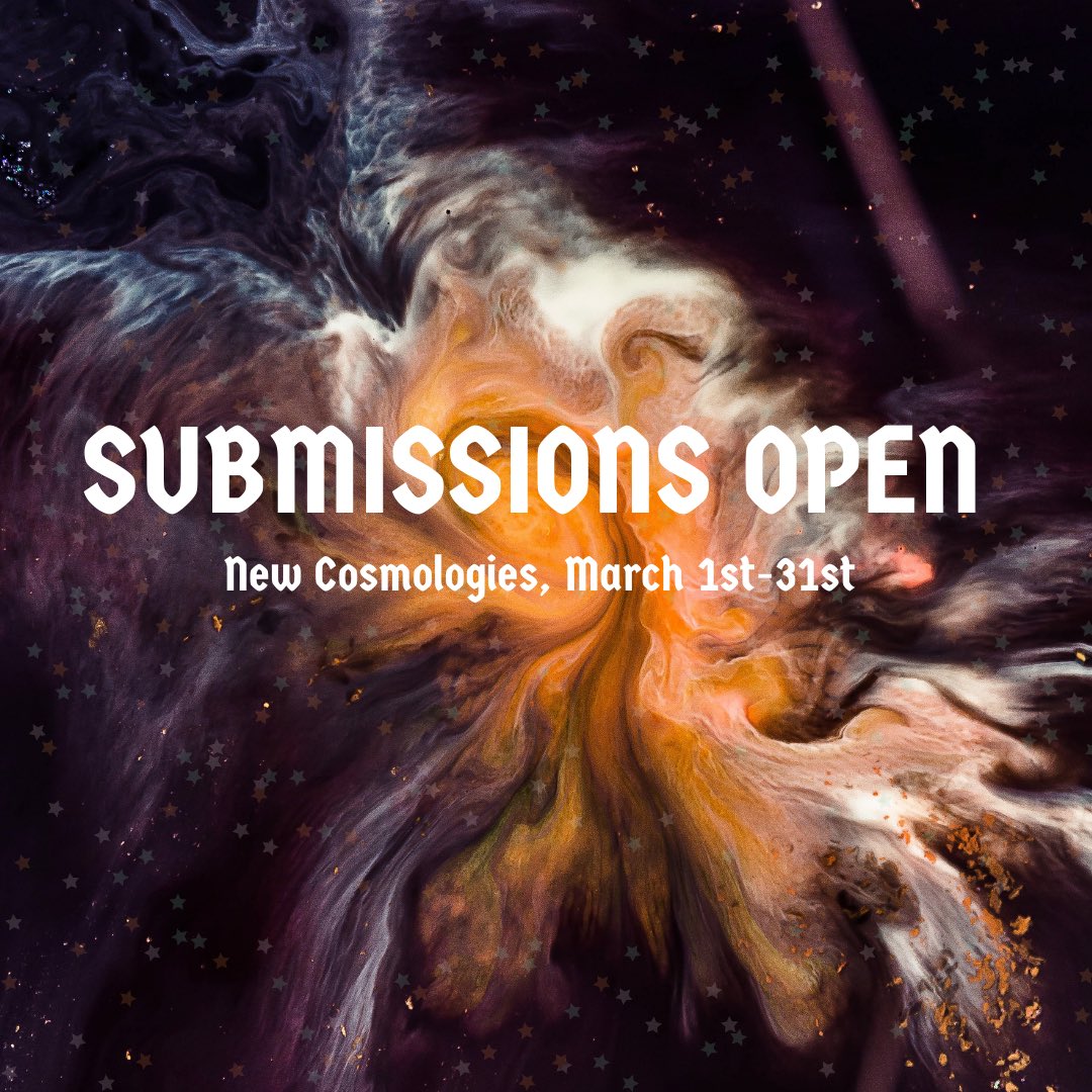 Submissions for our New Cosmologies series are now open! We’re seeking manuscript submissions of modern myths for a run of mini-chapbooks, with a focus on new myths centered on origins or on endings. Happy writing!

swordandkettlepress.com/submit