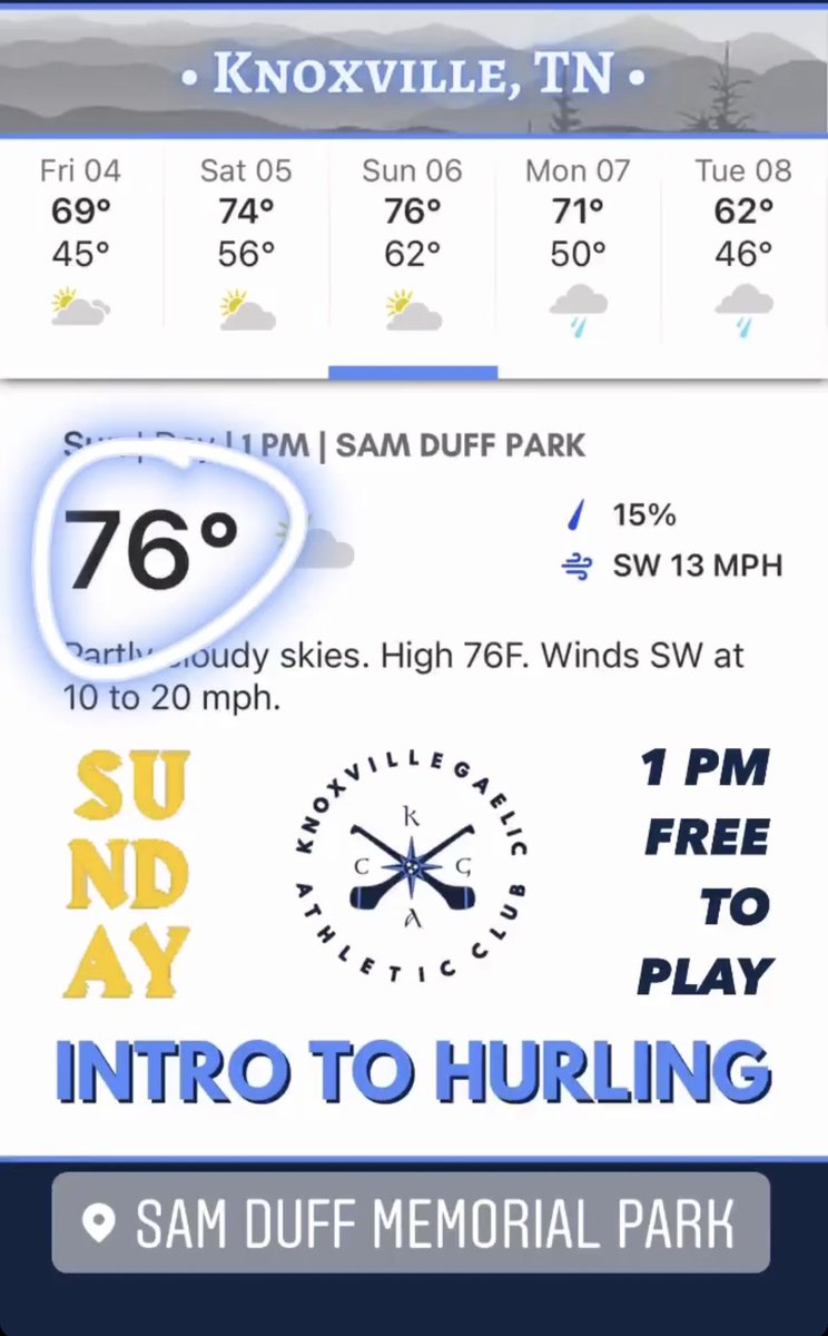 The weather Sunday is looking much better for opening day! Hope to see you out there!