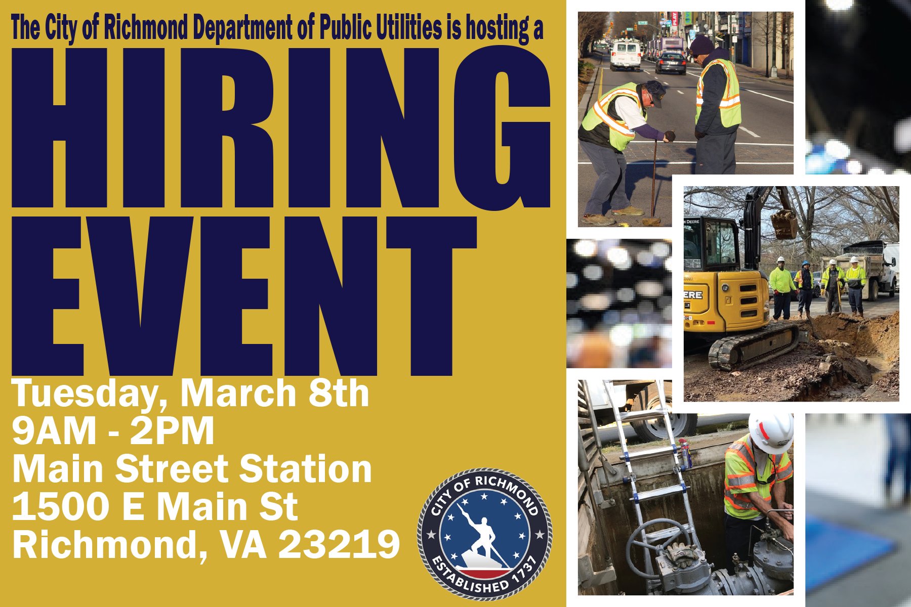 JOBS Richmond Department of Public Utilities hosting hiring event next