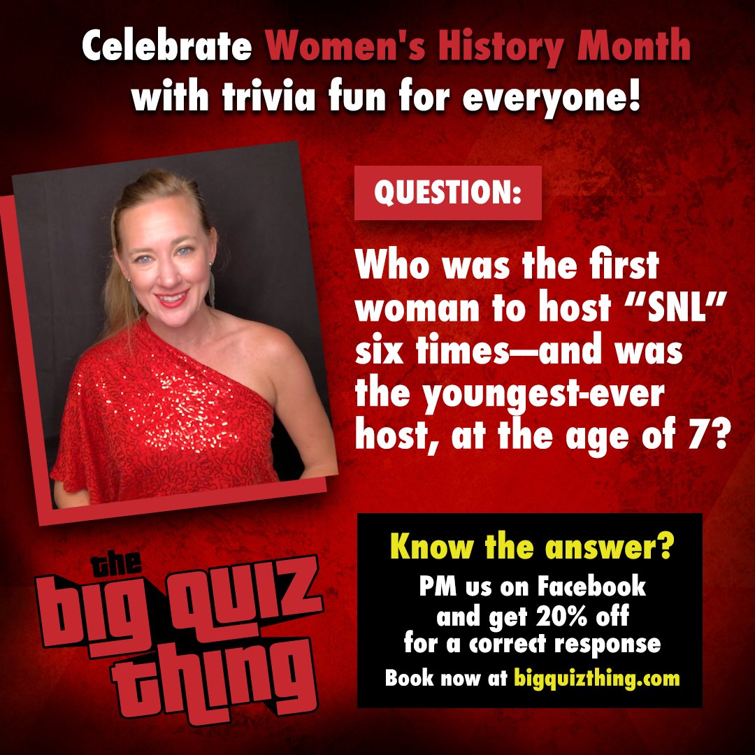 BigQuizThing's tweet photo. Happy #WomensHistoryMonth! Celebrate with #trivia as only the BQT can deliver… #LiveTrivia #TriviaEvents #TeamTrivia https://t.co/K5WEYAbMIG