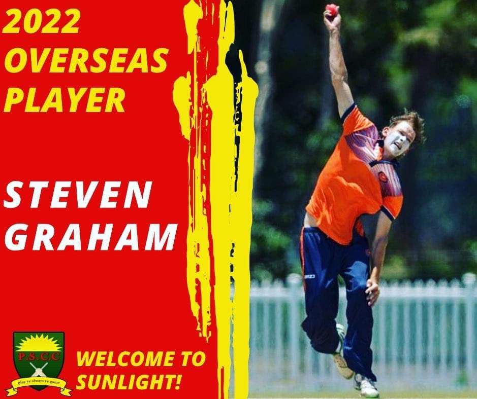 🚨 🏏 Overseas Player - 2022 🏏 🚨 Excited to announce Steve Graham as our overseas player for 2022. The 6’6” seaming all-rounder from Queensland who currently plays for @runawaybaycc. Looking forward to getting him involved on and off the field! ☀️ 🍺