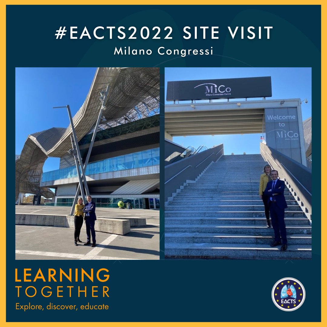 EACTS Secretary General,<a href="/rafasadaba/">Rafa Sádaba</a> and Events Director, Sharon Pidgeon visited @MiCoMilano last week! Situated close to Leonardo da Vinci’s The Last Supper, MiCo provides the perfect setting for the #cardiothoracic community to get together for #EACTS2022 bit.ly/3qhn3Zj