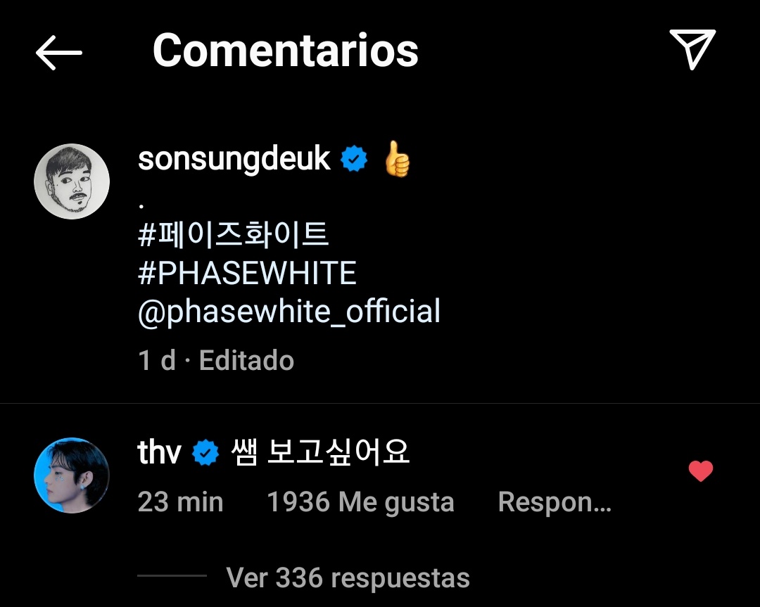 Elymin136's tweet image. Taehyung comentó el post de Son Sungdeuk en Instagram

🐻: ssaem, te extraño

abreviatura de (sunsaengnim) que significa &apos;profesor/instructor/director&apos;. es una jerga que suelen usar para ⬆️

@BTS_twt btsbaragi_jk