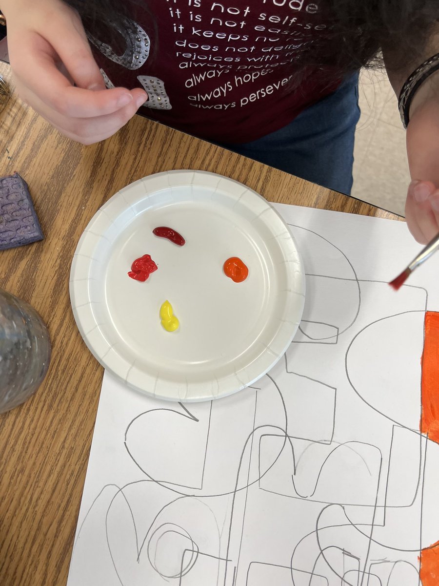 Exploring abstract compositions with 8th grade. #jasperjohns #washyourbrush #colorschemes