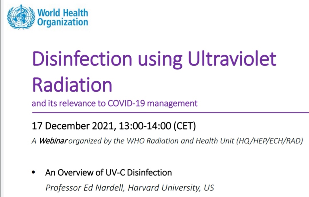 Lightdis_'s tweet photo. @joeyfox85 @Don_Milton @WBahnfleth More resources: summary of Prof Nardell presentation at @who webinar about #uvgi indoor air disinfection against #covid19
https://t.co/nXH2dmSfFK https://t.co/j92ESNe1kD