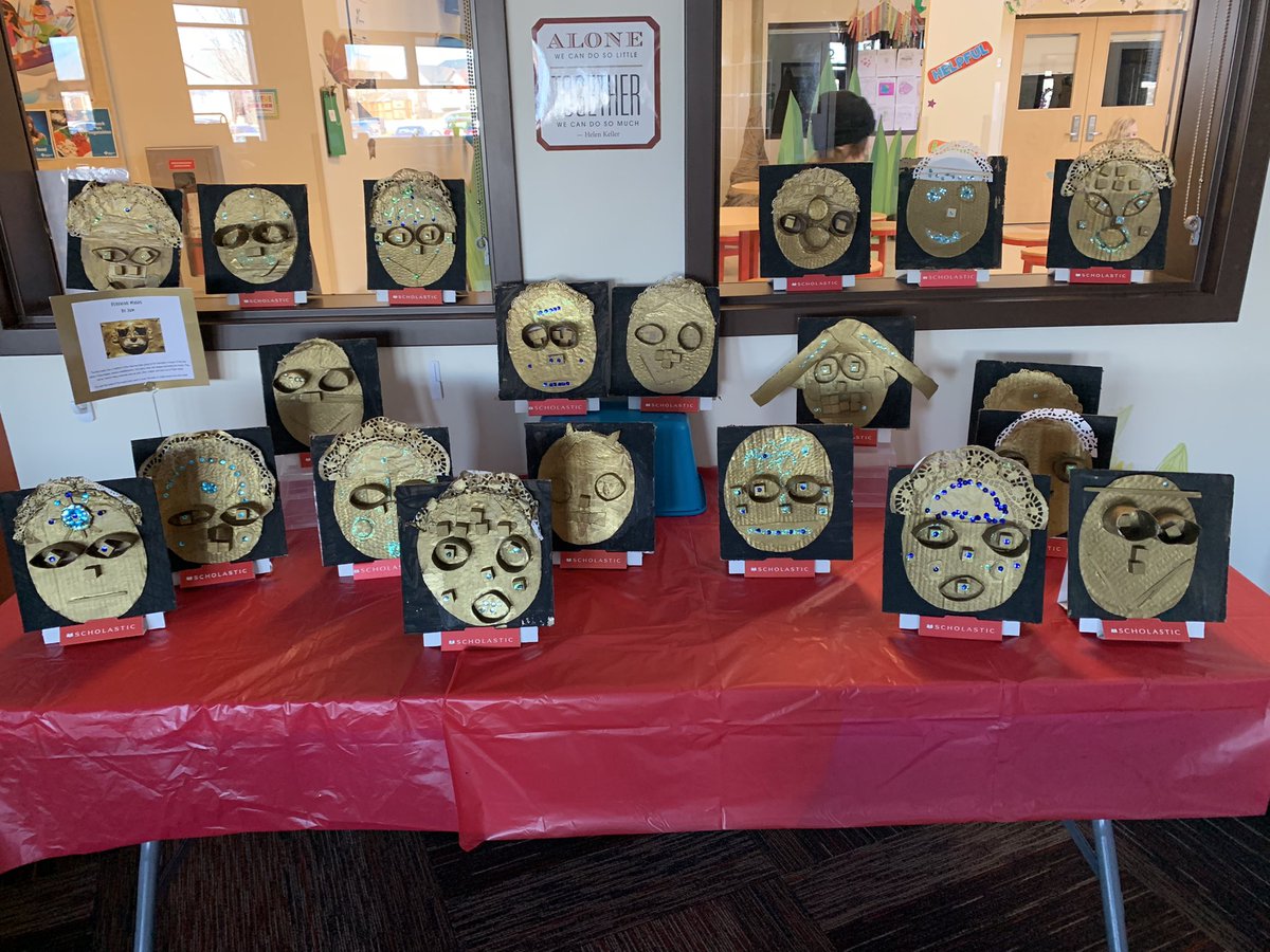 SarahSecretary's tweet photo. Amazing masks made by students in @MrsMackieteach grade 3 class. Great work @SarahThompsonSc https://t.co/7O5U74rPvh