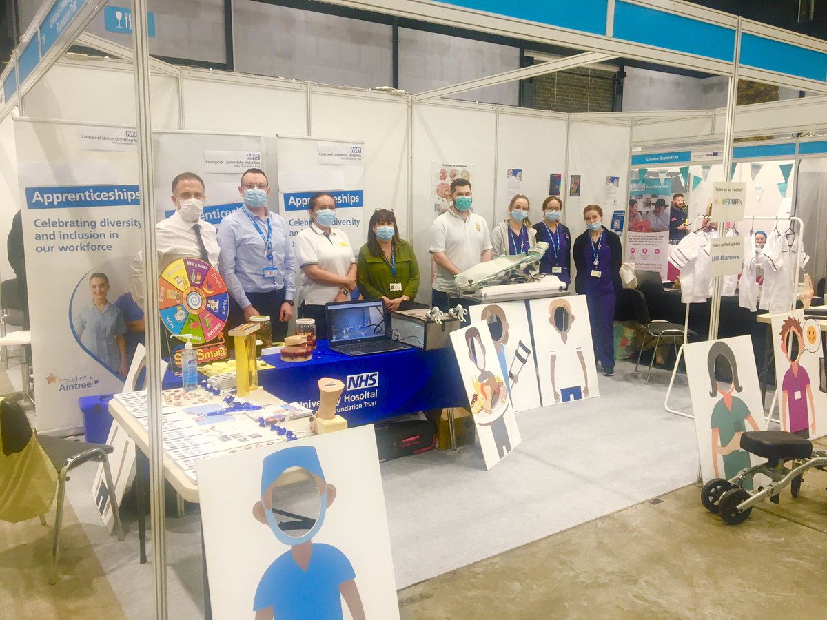 LUHFTAHPs's tweet photo. Great first day for @LUHFTAHPs and @LivHospitals #Apprenticeship Team at the #LiverpoolCityRegion #SkillsShow . Thank you to our @LivHospitals #Therapies #Radiology and #psychology staff for coming down! Can’t wait for day 2 tomorrow! 😃 https://t.co/u5mA33kdhl