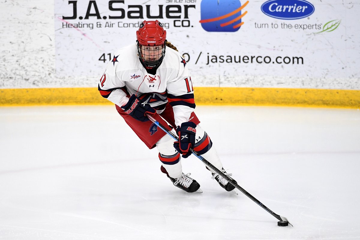 RMUWHockey's tweet photo. In her 9⃣7⃣ career games for the Colonials, Leah Marino buried 5⃣ goals, recorded 1⃣1⃣ points, and was a fixture at both ends of the ice during RMU's 2021 CHA Championship run. Thank you, Leah! 

#SeniorSpotlight | 🔴🏒🔵 #BobbyMo https://t.co/x0cwTSdXXy