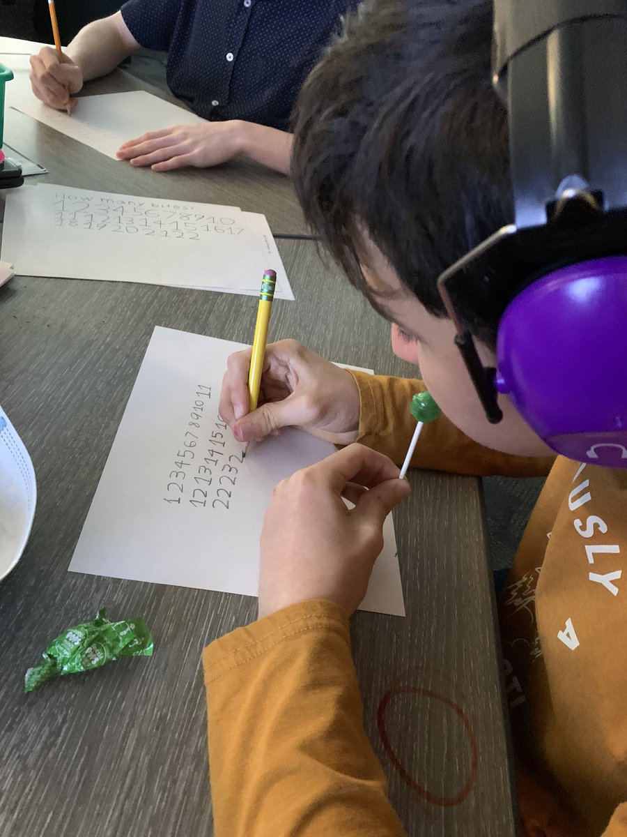 MrsStone2019's tweet photo. Lollipop science yesterday! How many licks does it take to get to the center? My class won’t ever know 🤣 #chompchomp https://t.co/YpvrEiTorP