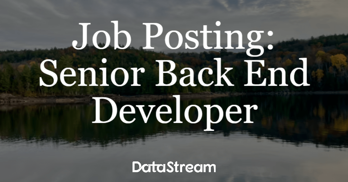 We're #hiring! DataStream is expanding and our new Senior #AWS #NodeJS Developer will help grow and develop our online, open access platform for sharing water data.

This is an exciting time to join a growing team - apply now!

atlanticdatastream.ca/en/article/job…