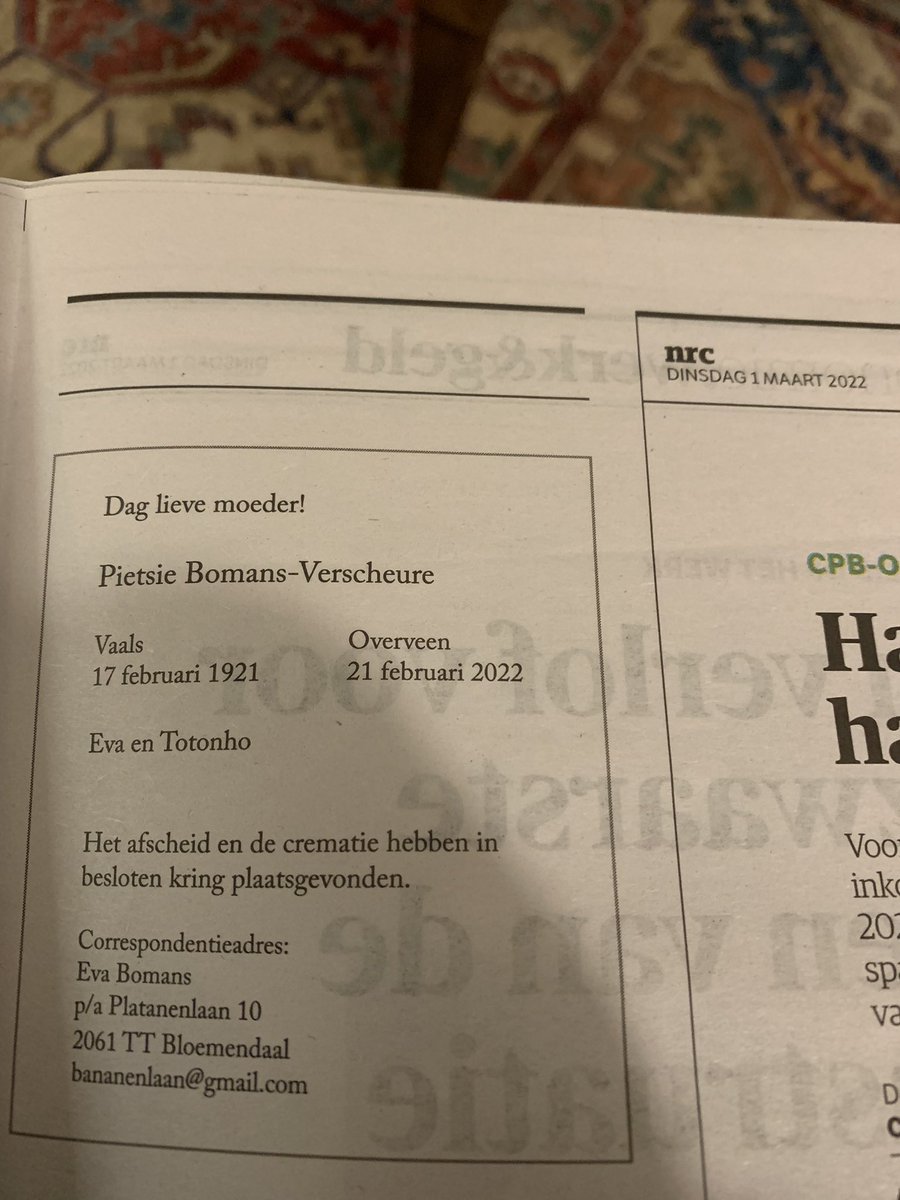 georgeharinck's tweet photo. De vrouw van Godfried Bomans is overleden. https://t.co/32CxcXJWvs