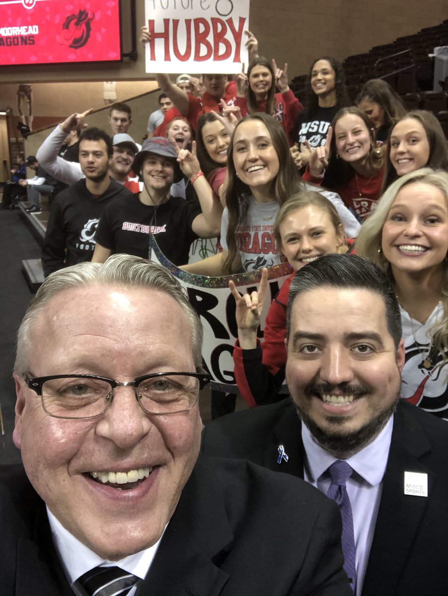 GregStemen's tweet photo. Dragon student section bringing some heat for today’s NSIC MBB Championship Game vs UMD!! ⁦@MSUMDragons⁩ https://t.co/i6B1dR5iOp
