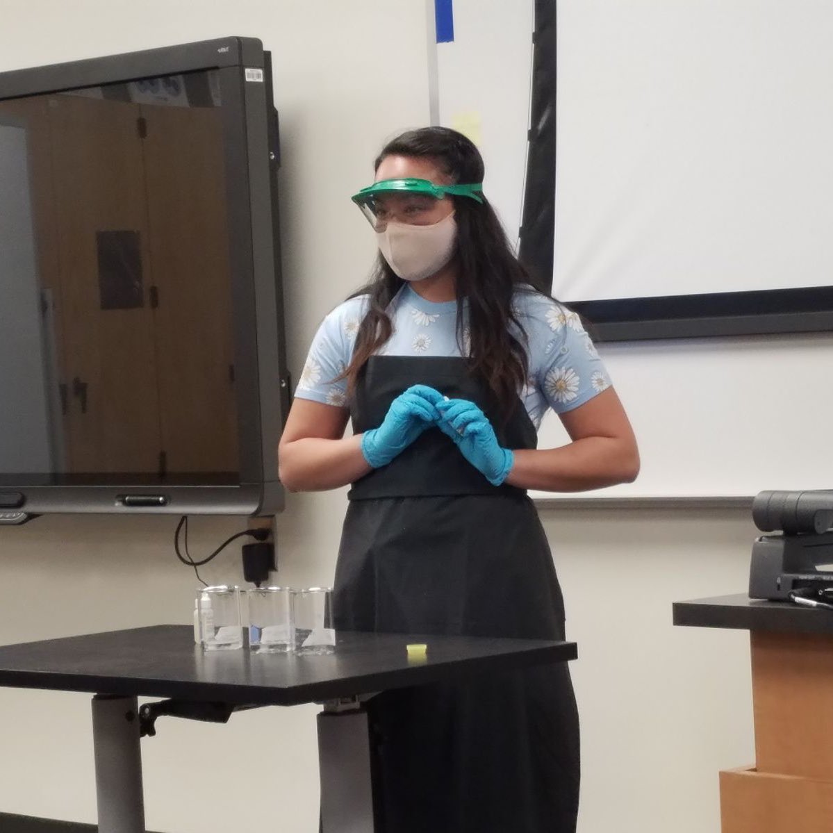MsCrist_Chem's tweet photo. #TeachingScience with @AJFHall Today I gave a lesson in acids and bases, but the real lesson I learned was how to adjust your lesson plan when science doesn’t “science” the way you want it to. @MsLeeintheLab knows what I’m talkin about! Best part: we did it in a #safespace https://t.co/iilCSuRa44