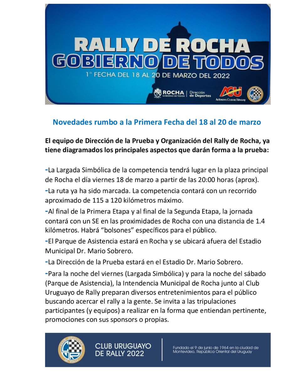 MarcosSilvaV's tweet photo. Se viene Rocha @RallyenUruguay https://t.co/Qw9396xjEO