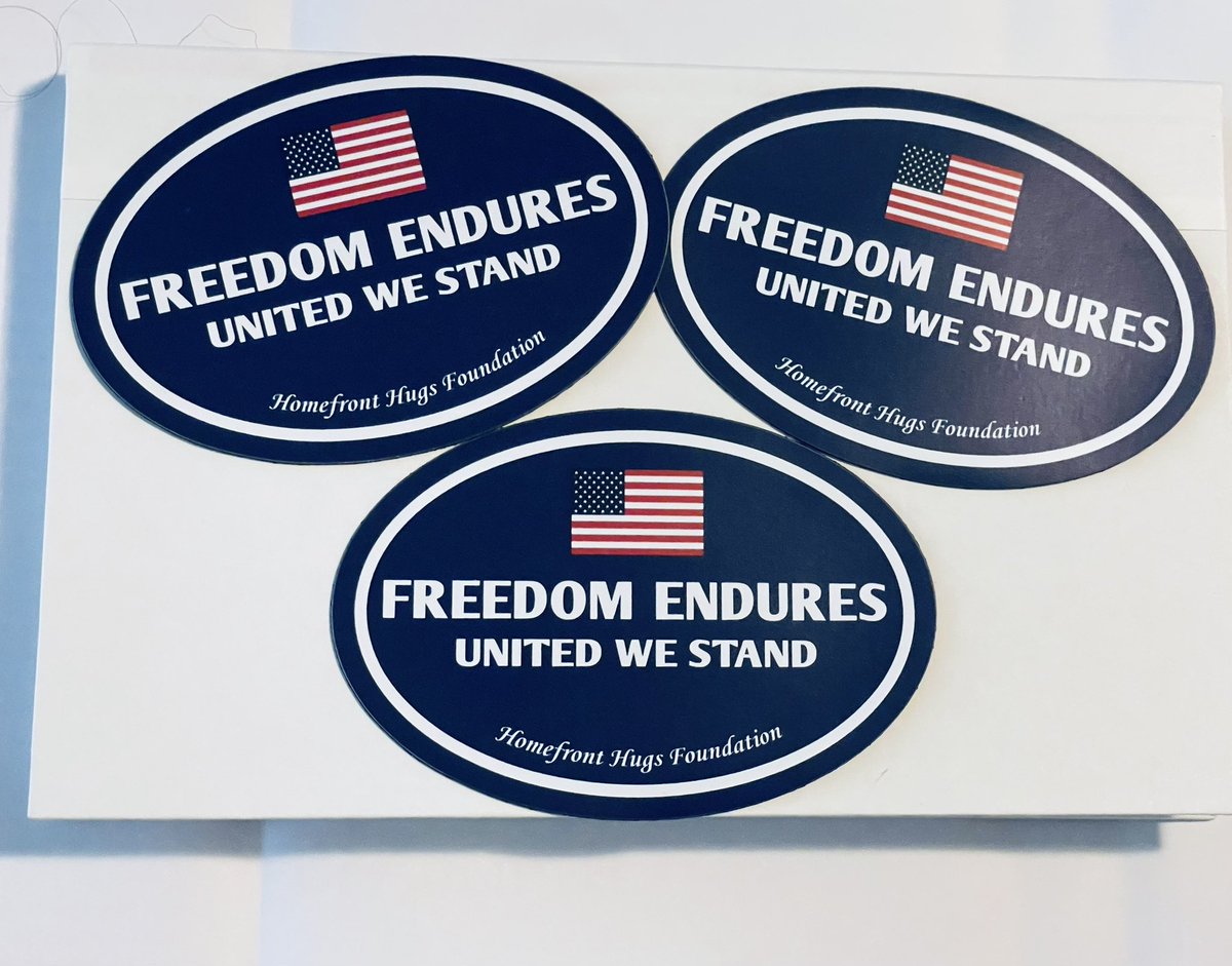 HomefrontHugs's tweet photo. Every donation to help us mail troop care packages will receive one of our newest oval magnets safe for the car or fridge! We need your help team.#UnitedWeStand #FreedomEndures #SOT #StandWithUkraine
https://t.co/6xSP0uXEra https://t.co/eCCqqusVV2