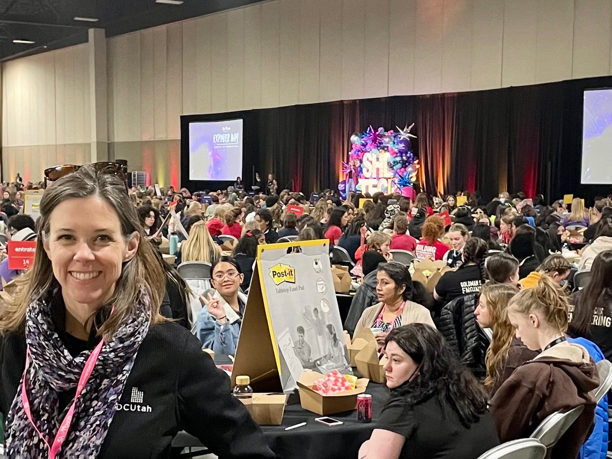 edcutahorg's tweet image. Utah’s tech workforce is expanding and diversifying. Some 2,000 high school girls attended the SheTech TechChallenge today. EDCUtah’s Stephanie Frohman was there for advising and judging duties. #workforcedevelopment #techworkers