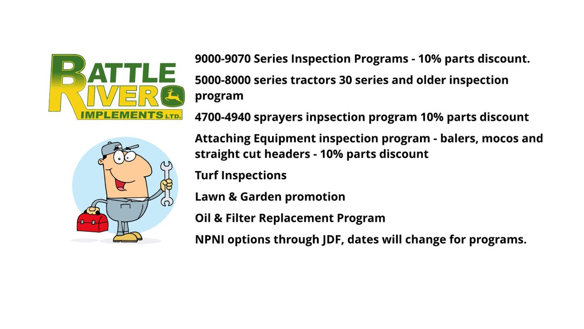Book your #service and #inspection! Get ready for #Spring2022!
#AgService #Save #Discounts