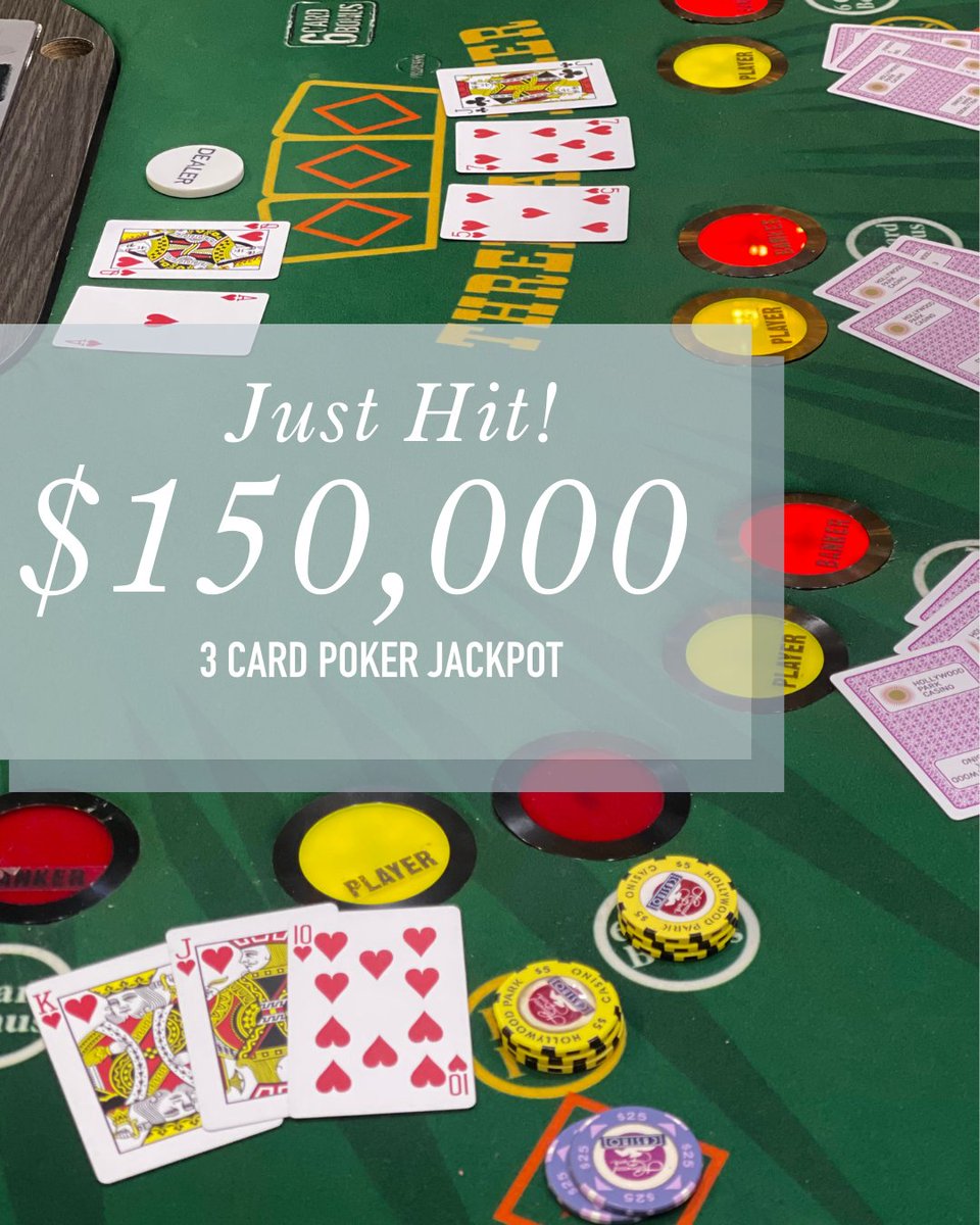 PlayHPC's tweet photo. JUST HIT! ๐๐ค
Someone secured the bag in 3 Card Poker!!!
๐ฐ๐ฐ๐ฐ
GEGA-003855, GEGA-003927 & GEGA-004064| Gambling Problem? 1-800-Gambler
#poker #lacasino #gaming #jackpot #justhit #3cardpoker https://t.co/AZGFYBhrRe