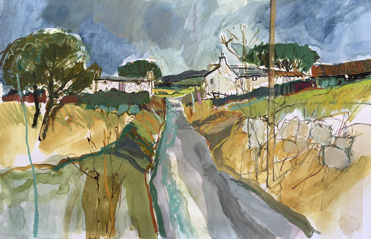 hazelkcampbell's tweet photo. Yet another Galloway village. Must try to do something else,  but found the discussion on painting cottages at weekend painting course quite stimulating.. https://t.co/m8n81nhvDw