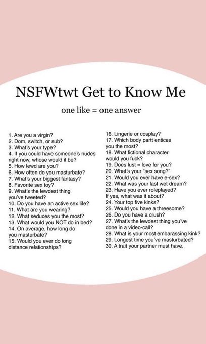 Get to know me! Lets see where this goes~  Answers will be in the comments 😜 https://t.co/X9l4hU6wPp<a href="/tag/onmfc"class="tags"><span>#onmfc</span></a>