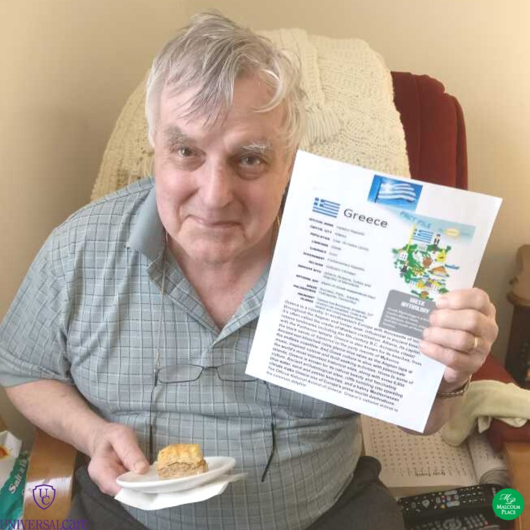 malcolm_place's tweet photo. OPA!! Here at Malcolm Place Retirement, the residents celebrate the Greek culture this week with our Travelogue program by enjoying the traditional Greek dessert, Baklava Pastry! Delicious!

#MalcolmPlaceRetirement #UniversalCare #Greece #travelogue https://t.co/Iunqs7oHCA