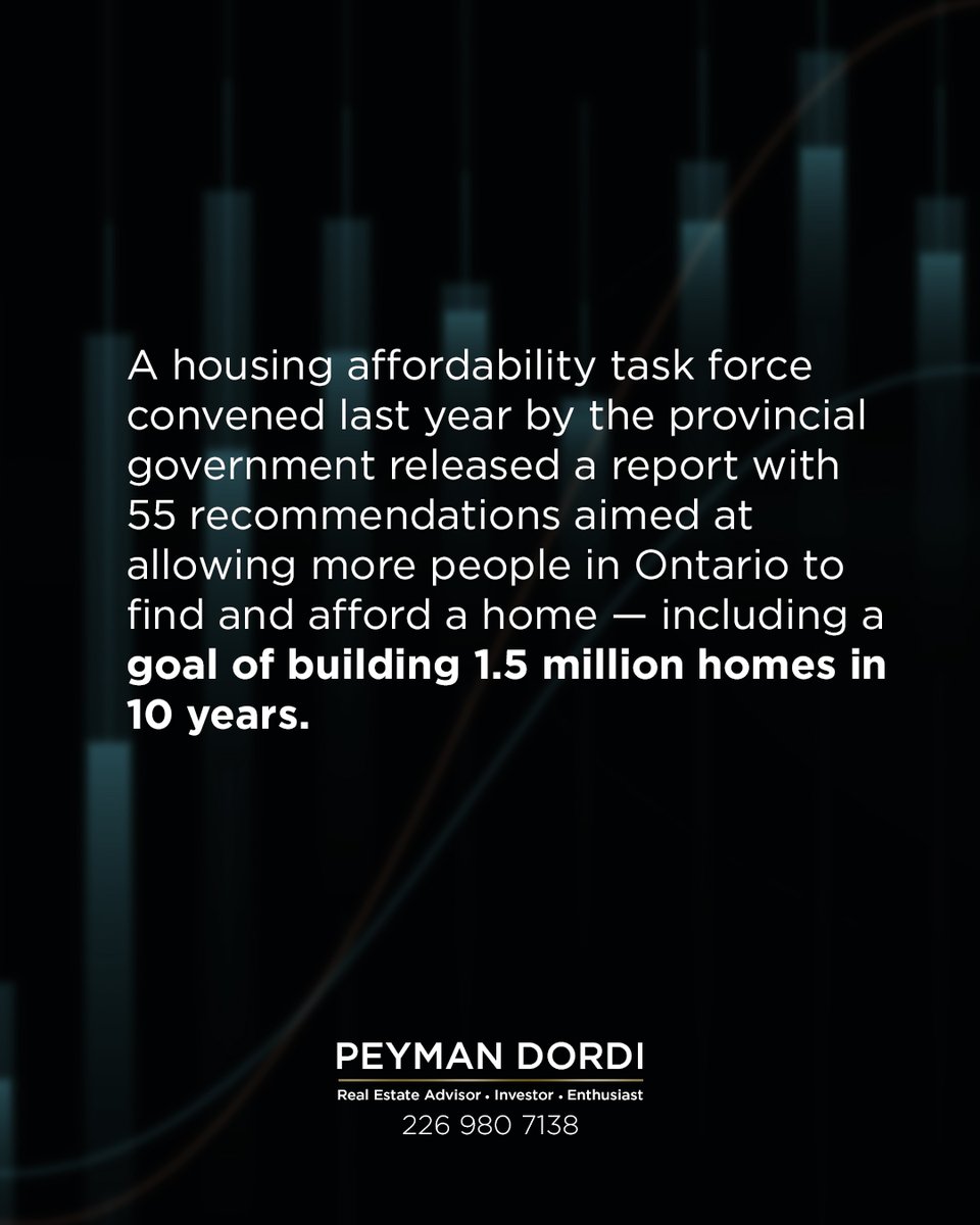 peymandor's tweet photo. 📊 Ontario housing task force recommends ways to boost home supply.

📈 A housing affordability task force convened last year by the provincial government released a report with 55 recommendations aimed at allowing more people in Ontario to find and afford a home —
... https://t.co/LQduMfEXYW