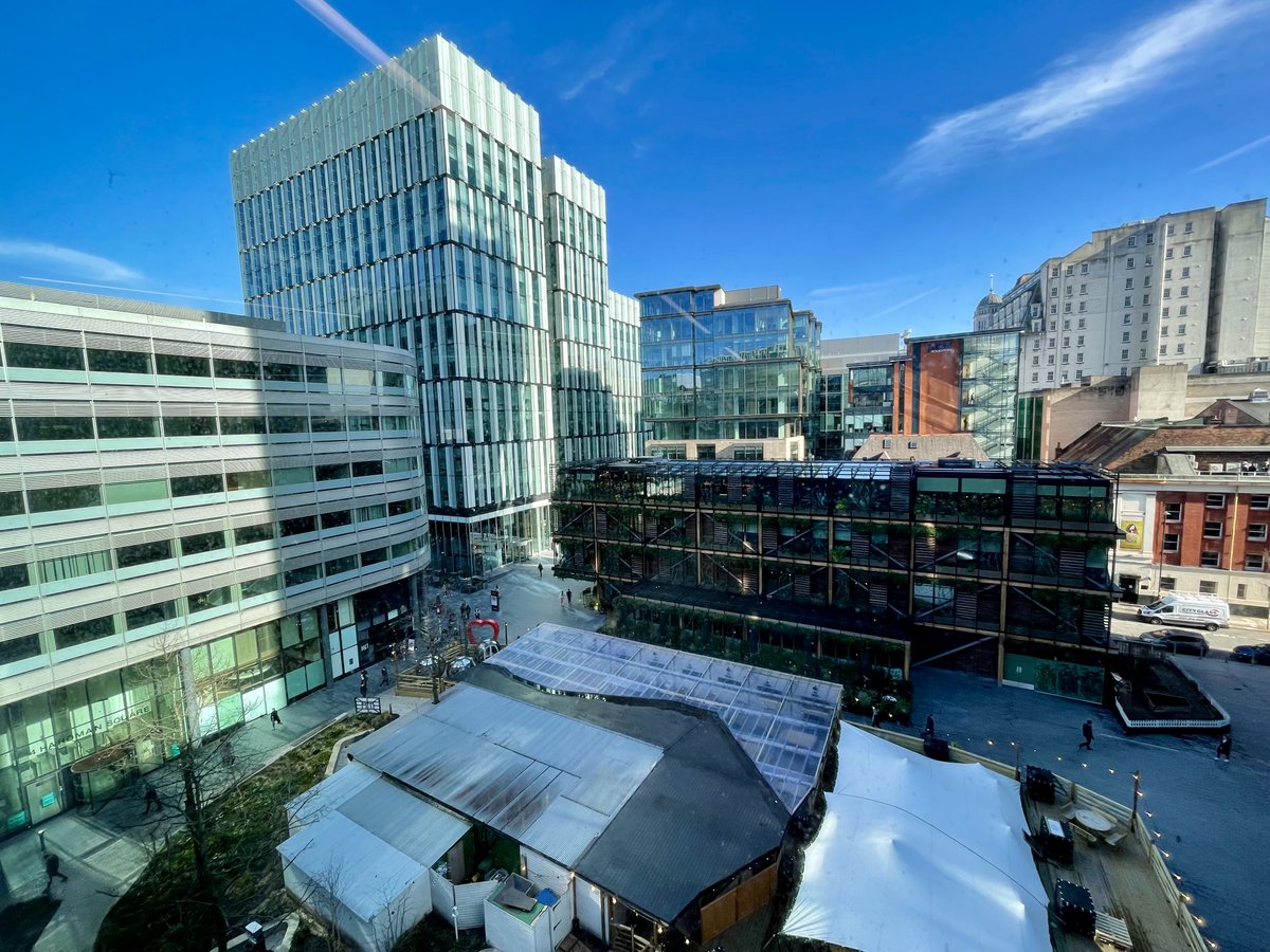 yogarepublic21's tweet photo. We’ve been busy measuring up at 3 Hardman Square this afternoon - this is the view from our new pop-up studio overlooking #Spinningfields square. 
Lots more updates to come over the next few days, please follow us and share to spread the word #yoga 🧘🏾‍♀️🧘‍♂️🧘🏾‍♂️🧘 https://t.co/yI1Ta6si50