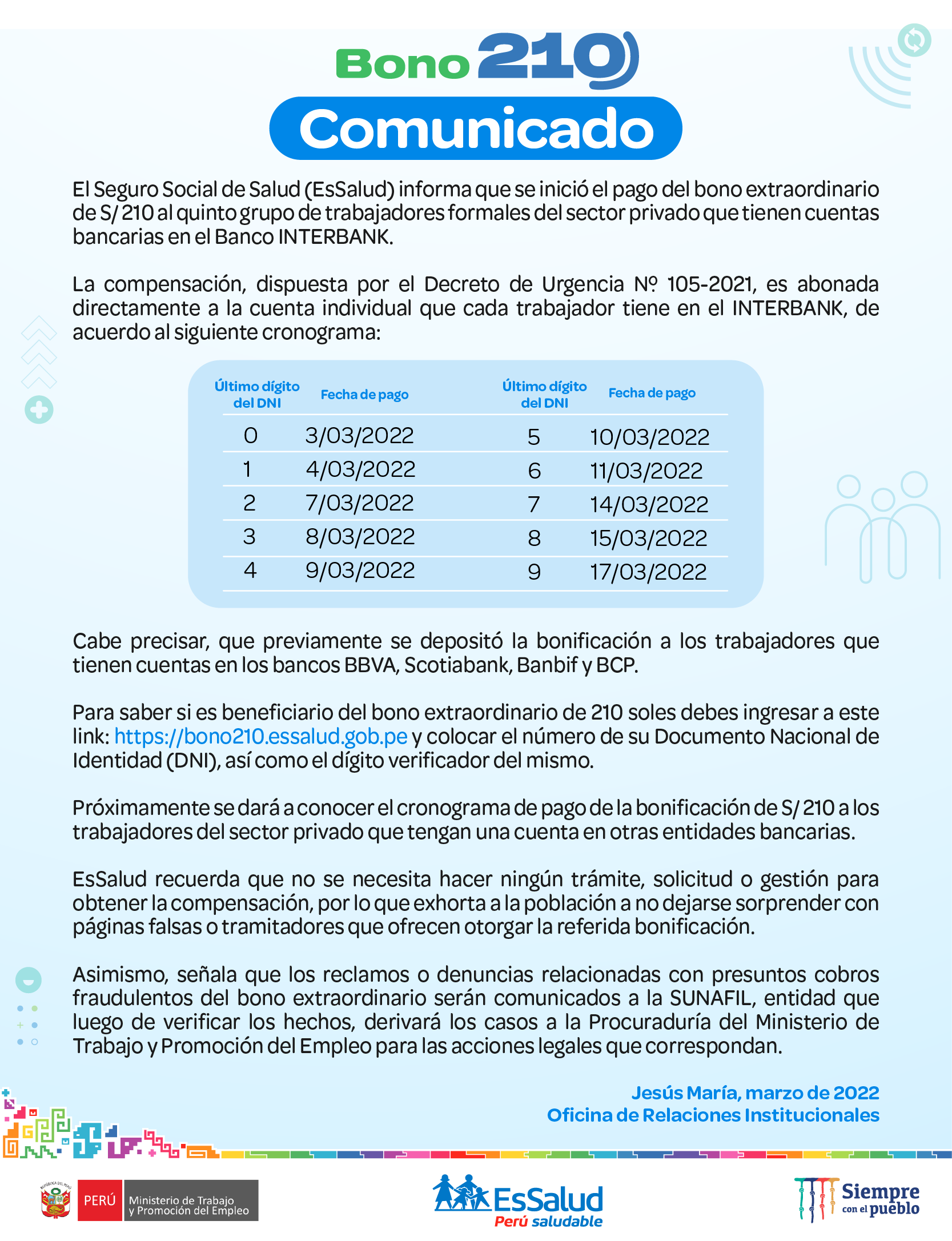 Bono 210 bancos