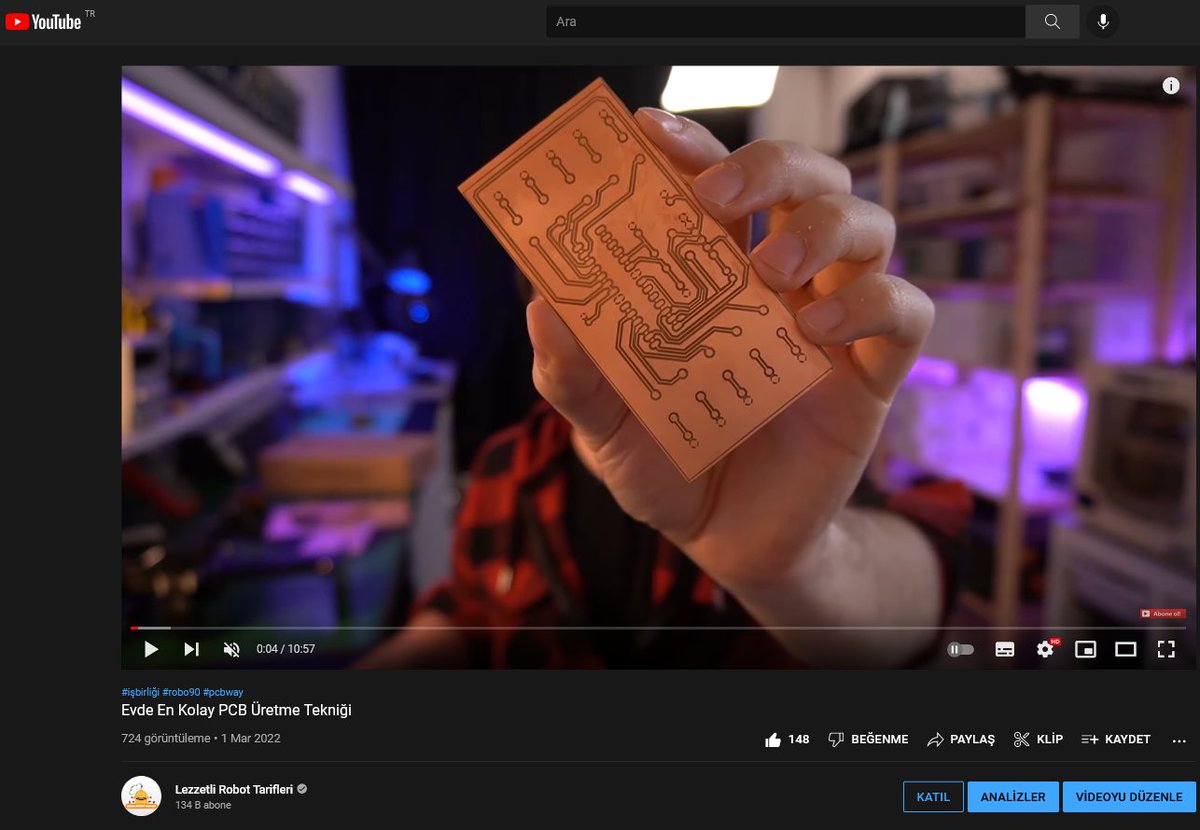 omer_faruk_ucar's tweet photo. CNC lazer kullanarak evde PCB üretmek artık çocuk oyuncağı 🥳Aşırı keyifli bir iş oldu benim için. Harika bir yetenek kazandım. Detayları videoda anlattım. İyi seyirler 🚀

✨✨https://t.co/AiY5YjqGgF https://t.co/oorCwKuEA3