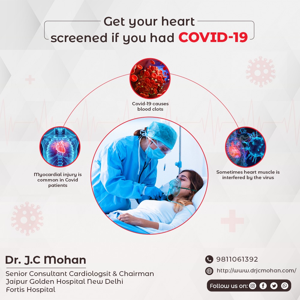 Dr_JCMohan's tweet photo. If you had been infected with COVID 19, Get your heart screened as it has been found to be potentially dangerous for heart health.
#cardiologist #cardiology #heart #Heartspecialist #healthyHearts #HeartCare #healthyheart #yoga #fitnessindia #fitindia https://t.co/LepnThJp6b