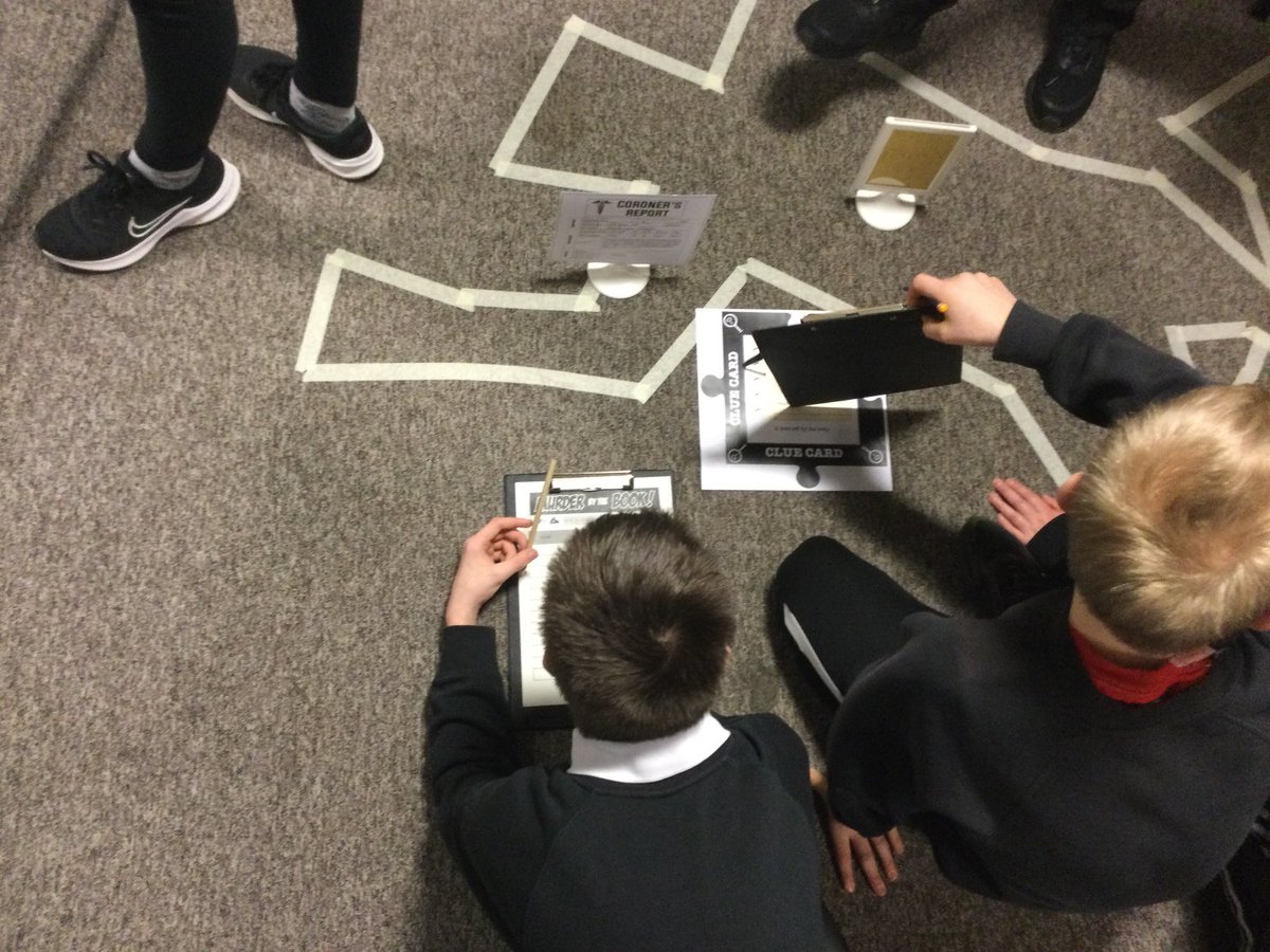 librarykemnayac's tweet photo. #WorldBookDay ⁦@KemnayAcademy⁩ is all about solving a mystery! Who did it? Why and how? All S1 and S2 classes work in small teams reading the clues, discussing possibilities and joining the dots. #reading4fun #deductionskills #teamwork ⁦⁦@BoxCleverEdUk⁩ https://t.co/0sL6JFFho0