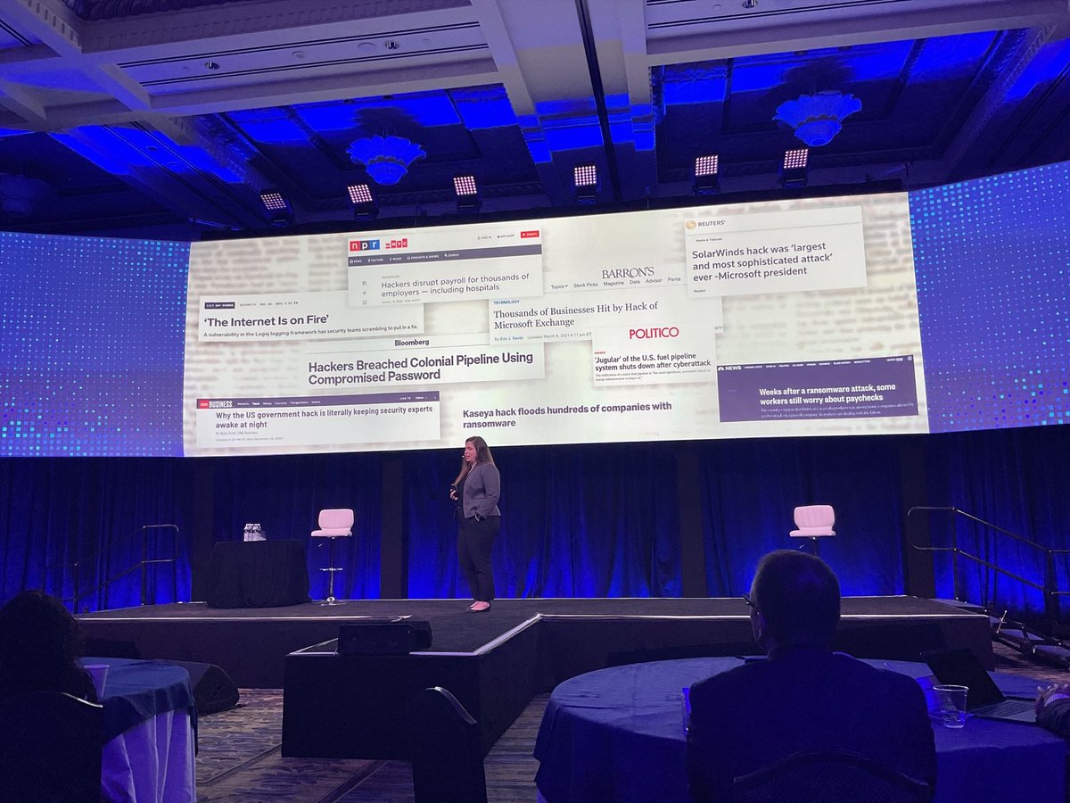 mbrandenburg's tweet photo. Michelle Lee, Director of Threat Intelligence @BlackLotusLabs @lumentechco talking about the wide range of threats over the last several years. #lumenAR https://t.co/Xq1Xr1cvBi