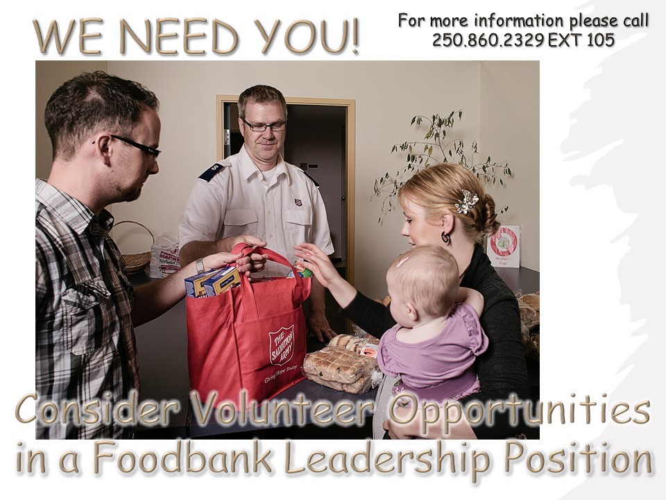 We are currently searching for a Volunteer Warehouse Lead for our Community Life Center food bank! If this position interests you, please reach out to Angela at (250) 860-2329 ext. 105 for more information.