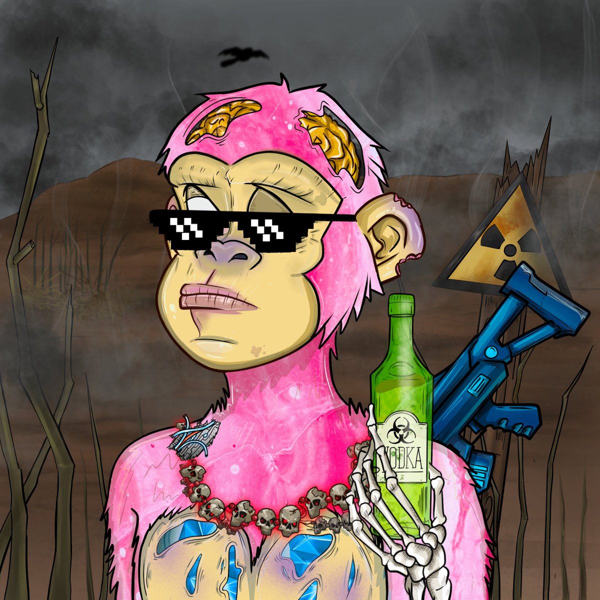 We made a stopover in the Nuked Zone, now we are all taking off together to the Moon.

To celebrate this, we are giving away 1 Nuked Ape NFT (+3000$) 

- Follow &amp; RT and 💚
- Tag 3 Nuked Broskis
- Puff Puff💨 Pass🤌 in the comments

LFG Broskis! 🔥