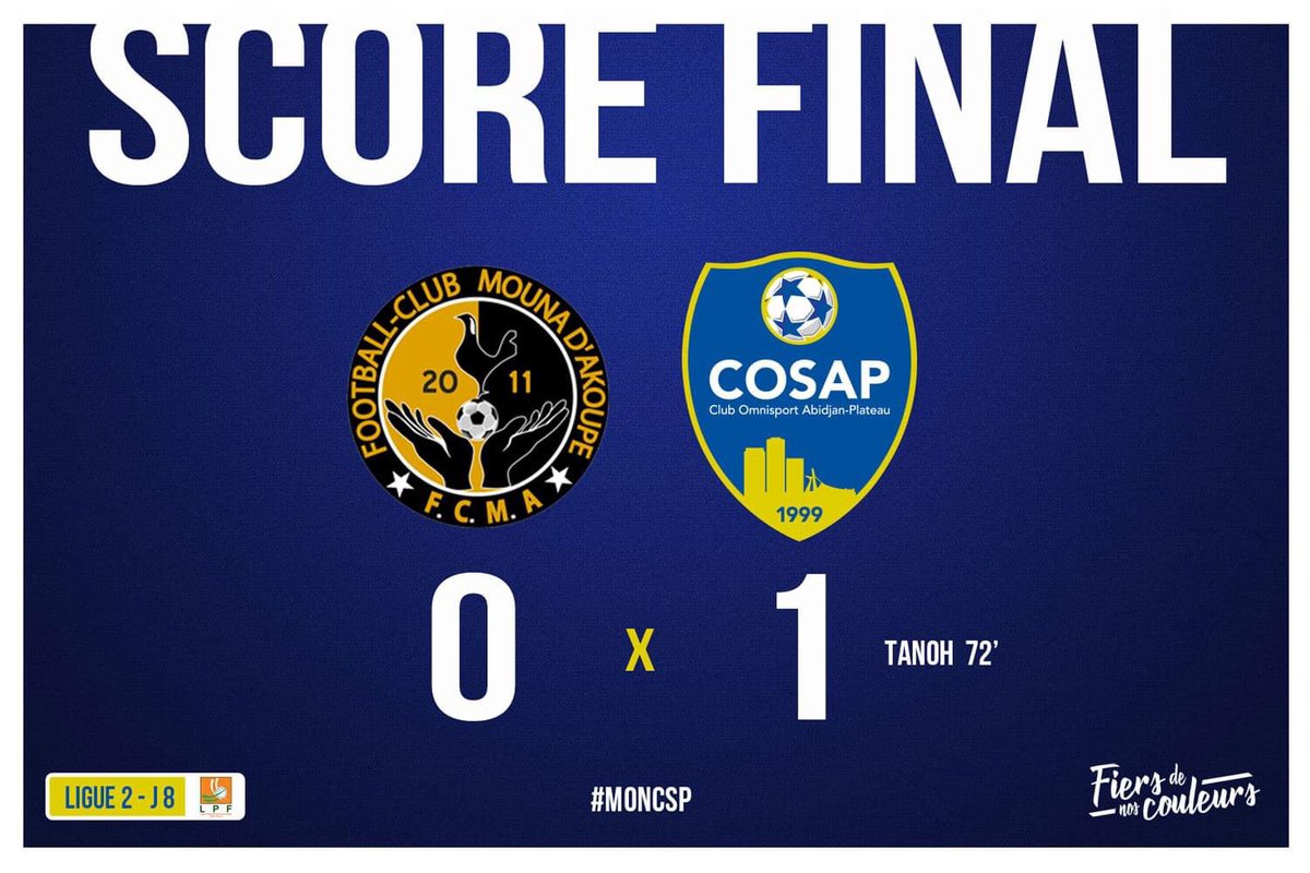 Cosap_Officiel's tweet photo. BONNE OPERATION !
Nos Bleus rehaussent la tête en battant FC MOUNA Officiel dans un match âprement disputé.
#COSAP
#FiersDeNosCouleurs
#MONCSP https://t.co/5BDCdpFyxP
