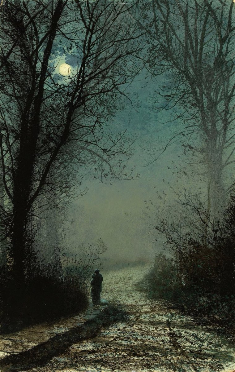 John Atkinson Grimshaw’ın 1873 yılında yaptığı “Ay Işığında Aşıklar” adlı tablosu.