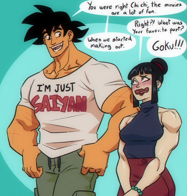 Movie date night (Chi Chi acting like she wasn't the one who started making out with Goku) 