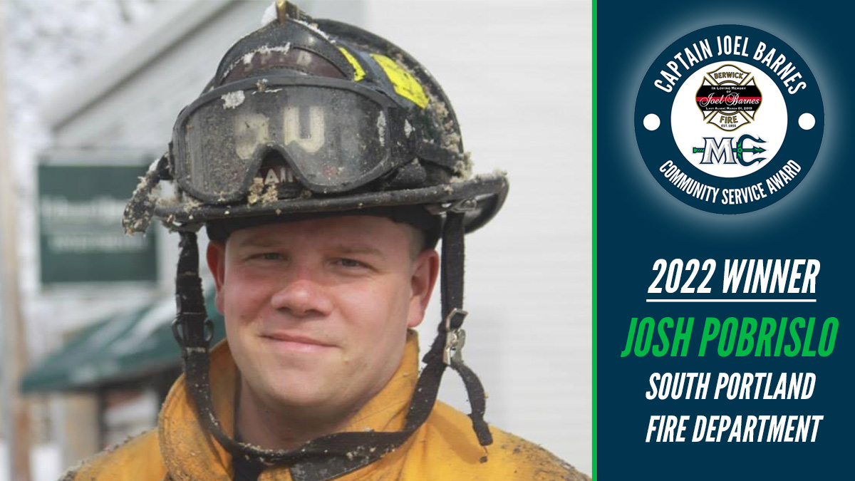 MarinersOfMaine's tweet image. Today marks the 3 year anniversary of the tragic passing of Berwick Fire Captain Joel Barnes.

We're honored to award the 2022 Captain Joel Barnes Community Service Award to Josh Pobrislo of the South Portland Fire Department.

📝READ MORE: marinersofmaine.com/news/pobrislo-…