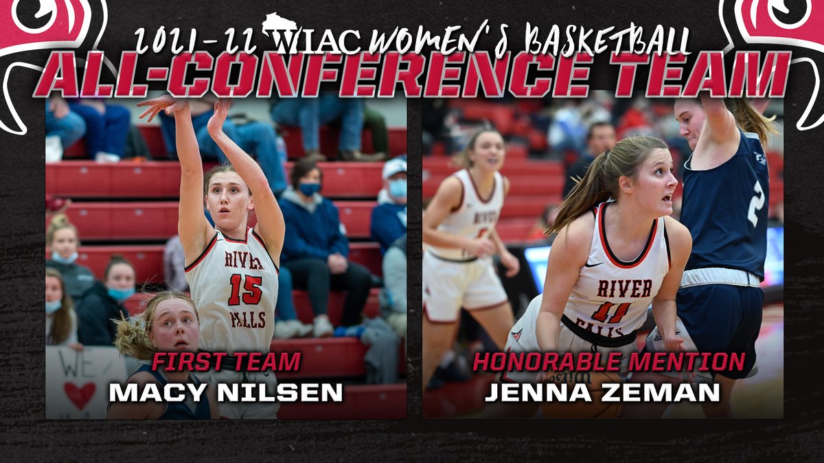 UWRFFalcons's tweet photo. Congrats to Macy Nilsen and Jenna Zeman, representing @UWRFWomensBball on the All-WIAC Team!

#FFT 

🗞️ » https://t.co/TF2jjEq0TK https://t.co/16kAfcbAbI