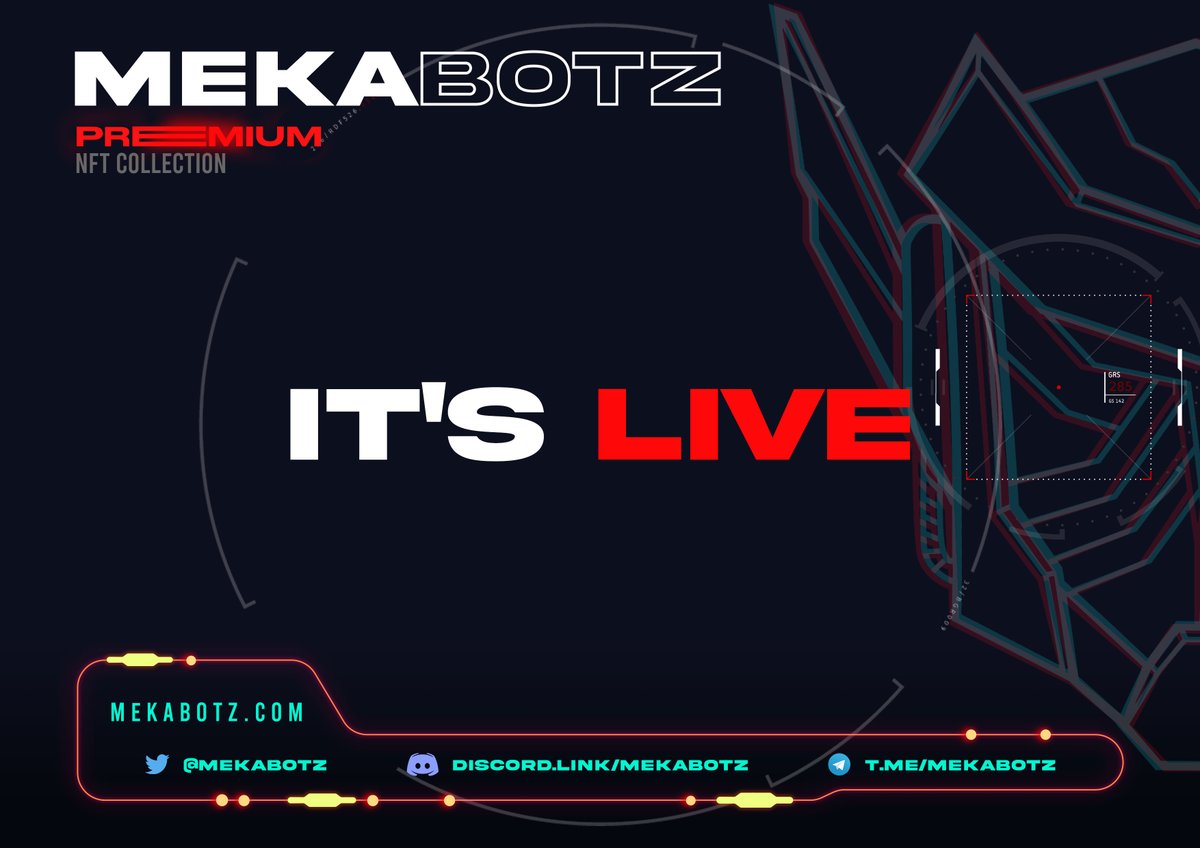 MekaBotz's tweet photo. 🔥 WEBSITE &amp; ROADMAP IS OUT NOW. 

🌎 Visit https://t.co/mtjJR5fEnT and RT for a chance to win a Golden Ticket! 

This is just the beginning! https://t.co/XfFClWr8vu