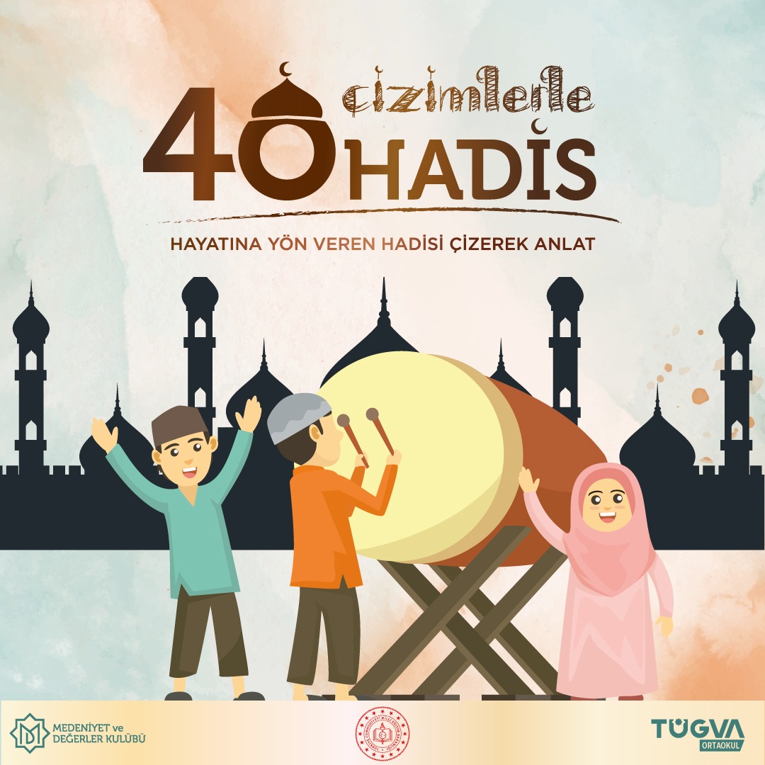 tugvanevsehir's tweet photo. 🎉 Ortaokul gençliğimiz hazırsa, heyecanla beklenen #Çizimlerle40Hadis projemiz başlıyor!

Efendimiz'in (s.a.v) bize rehber olan Hadis-i Şeriflerini resmedebileceğiniz yarışmamız sizleri bekliyor.

Başvuru ve detaylı bilgi için sen de https://t.co/irjkrmKqD4 sitemizi ziyaret et! https://t.co/MUhDyf0Rdi
