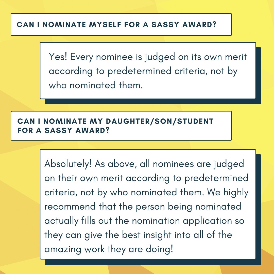 SASSYawards's tweet photo. 5 DAYS LEFT before nominations close for the 12th Annual SASSY Awards! Make sure you are prepared and have all your questions asked and answered before nominations close!

DM us for any additional questions!
.
.
.
#sassyawards #youngleaders #communityservice  
@CityofSurrey https://t.co/VT3vbjOjn5