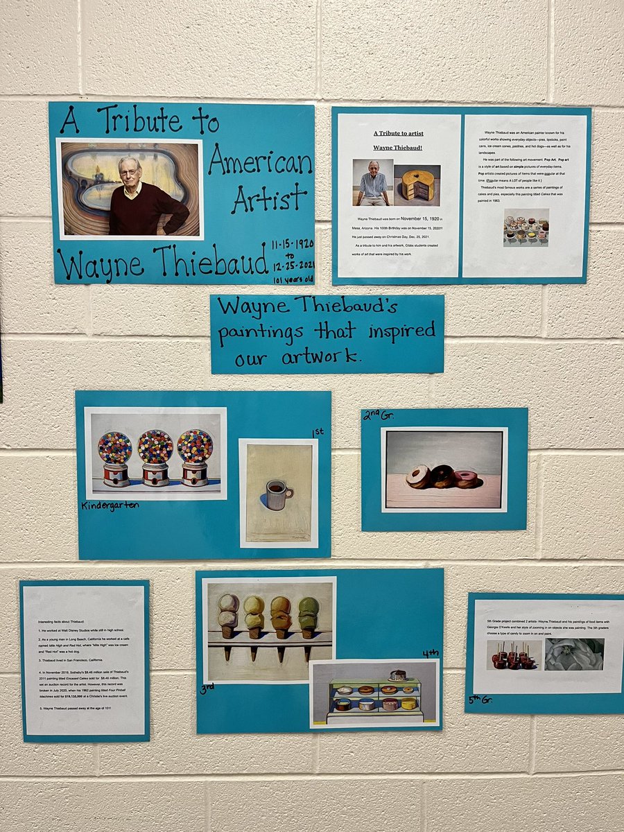 MD_ART's tweet photo. Students @NMGibbs_NJ were introduced to artist Wayne Thiebaud who passed away in December at the age of 101! https://t.co/C4A1Mhc86v