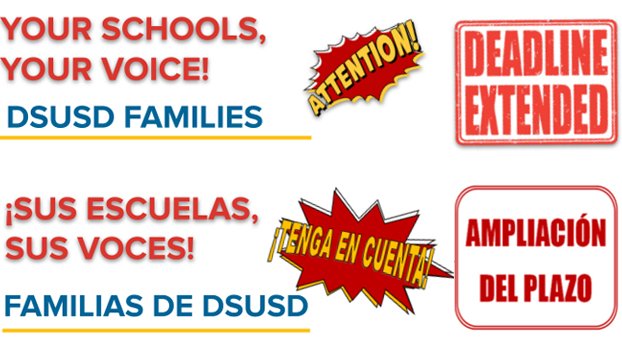 DSUSD Families: Please participate in our annual Panorama Family Survey today!! bit.ly/33sytlx ⏲️[ Survey will close March 11 ]